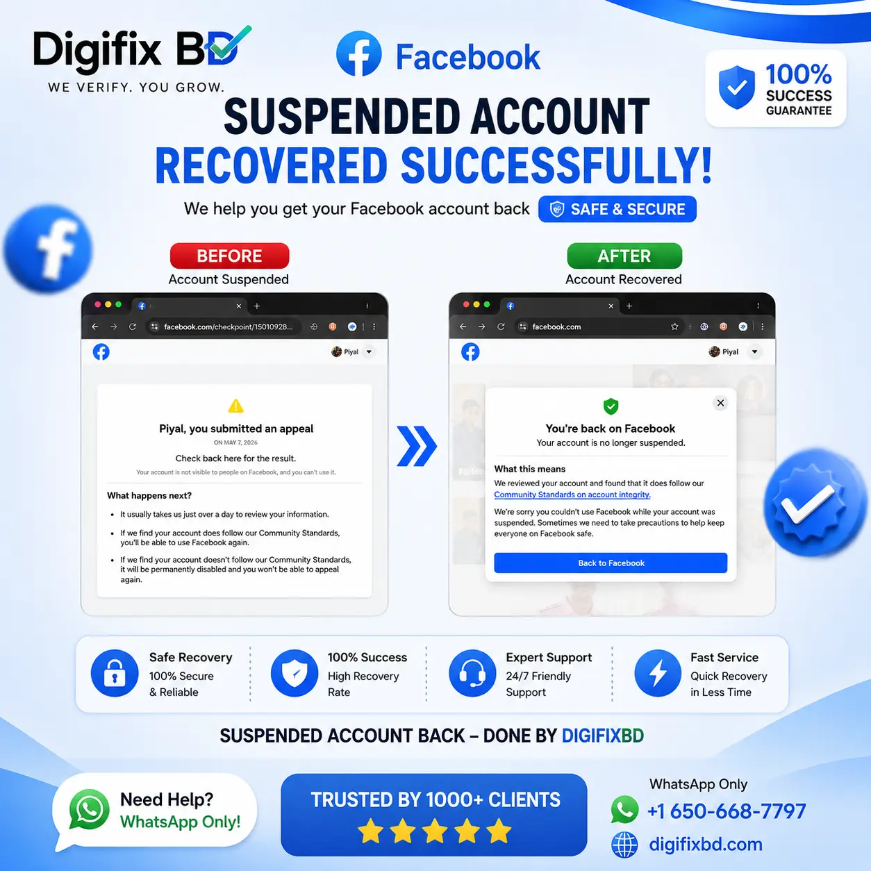 Suspended Facebook Account Reinstatement for Piyal Ahmed Shuvo