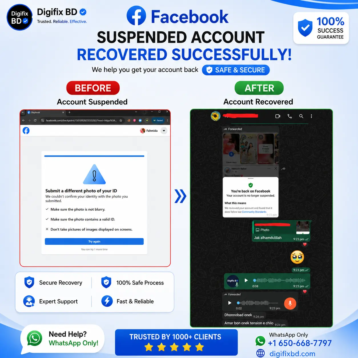Suspended Facebook Profile Recovery for Fahmida Hossain Riya