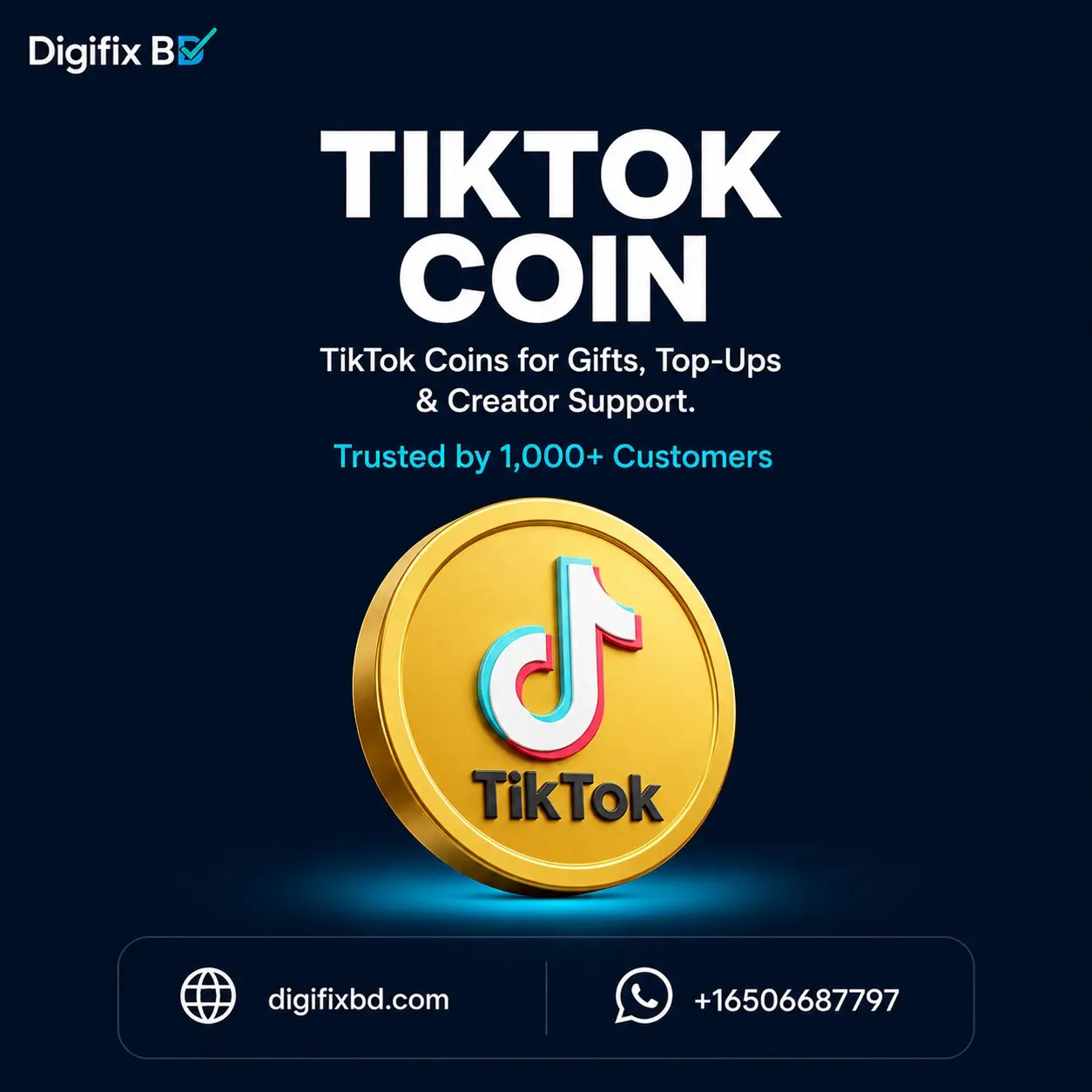 TikTok Coin Top-Up – টিকটক লাইভ গিফটিং কয়েন দ্রুত রিচার্জ প্যাক Subscription Plan