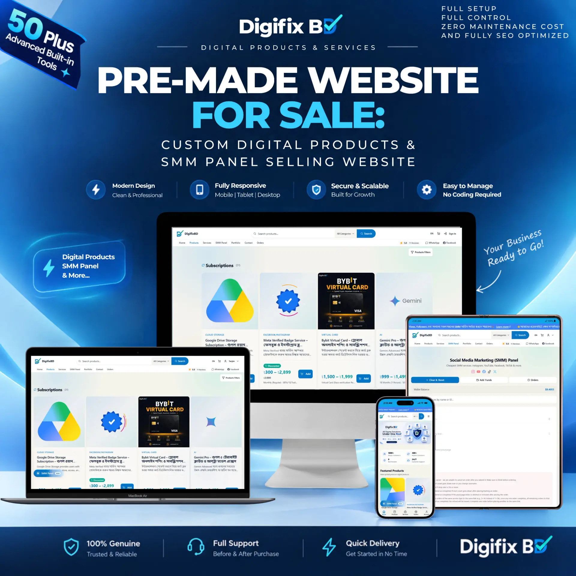 Complete Automated Digital Agency & SMM Panel Website for Sale Subscription Plan