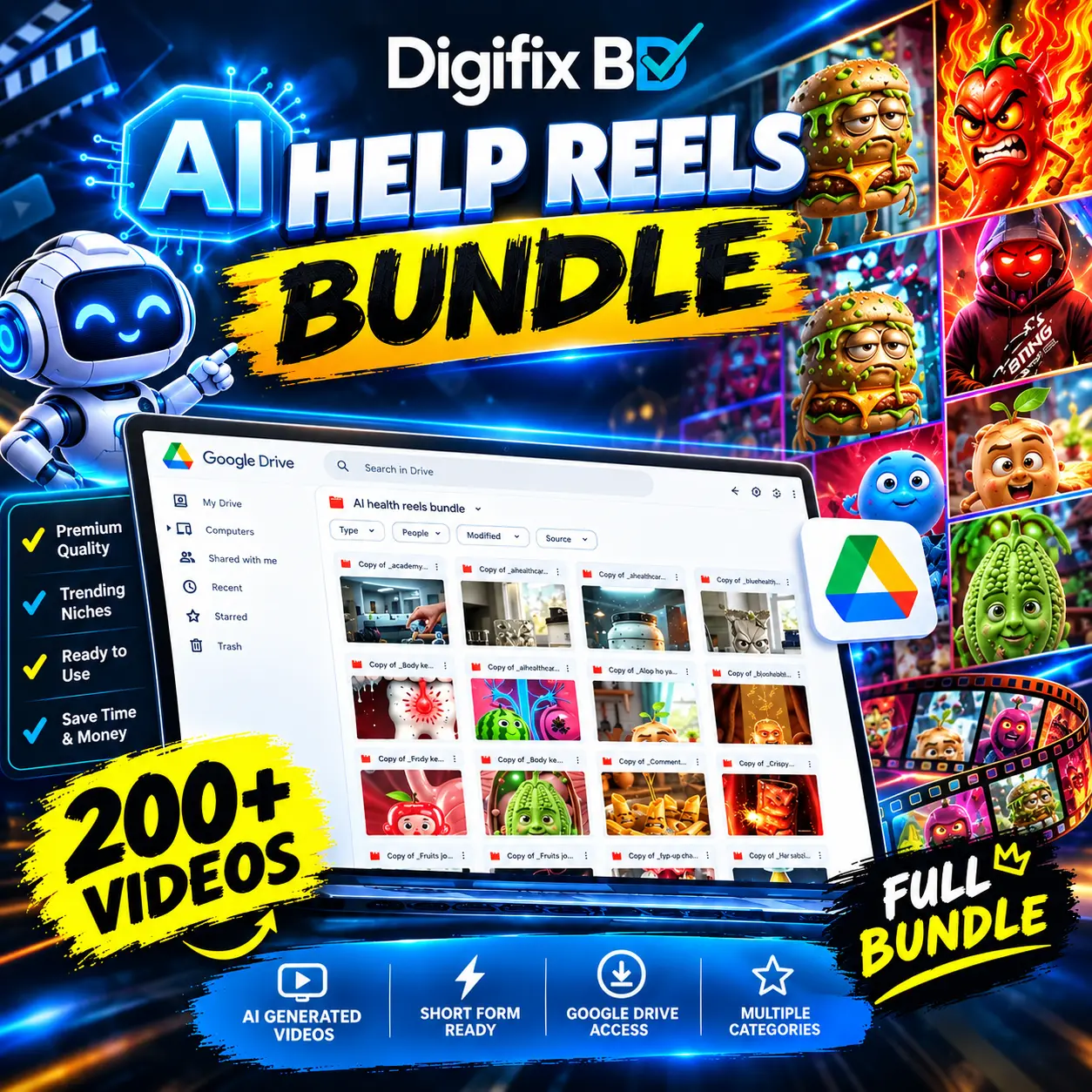 AI Health Reels Bundle (200+) – Viral 3D Animated Healthcare & Nutrition Shorts Toolkit Subscription Plan